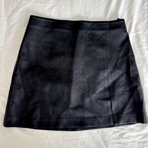 Aritzia Sunday Best Faux Leather Black Skirt